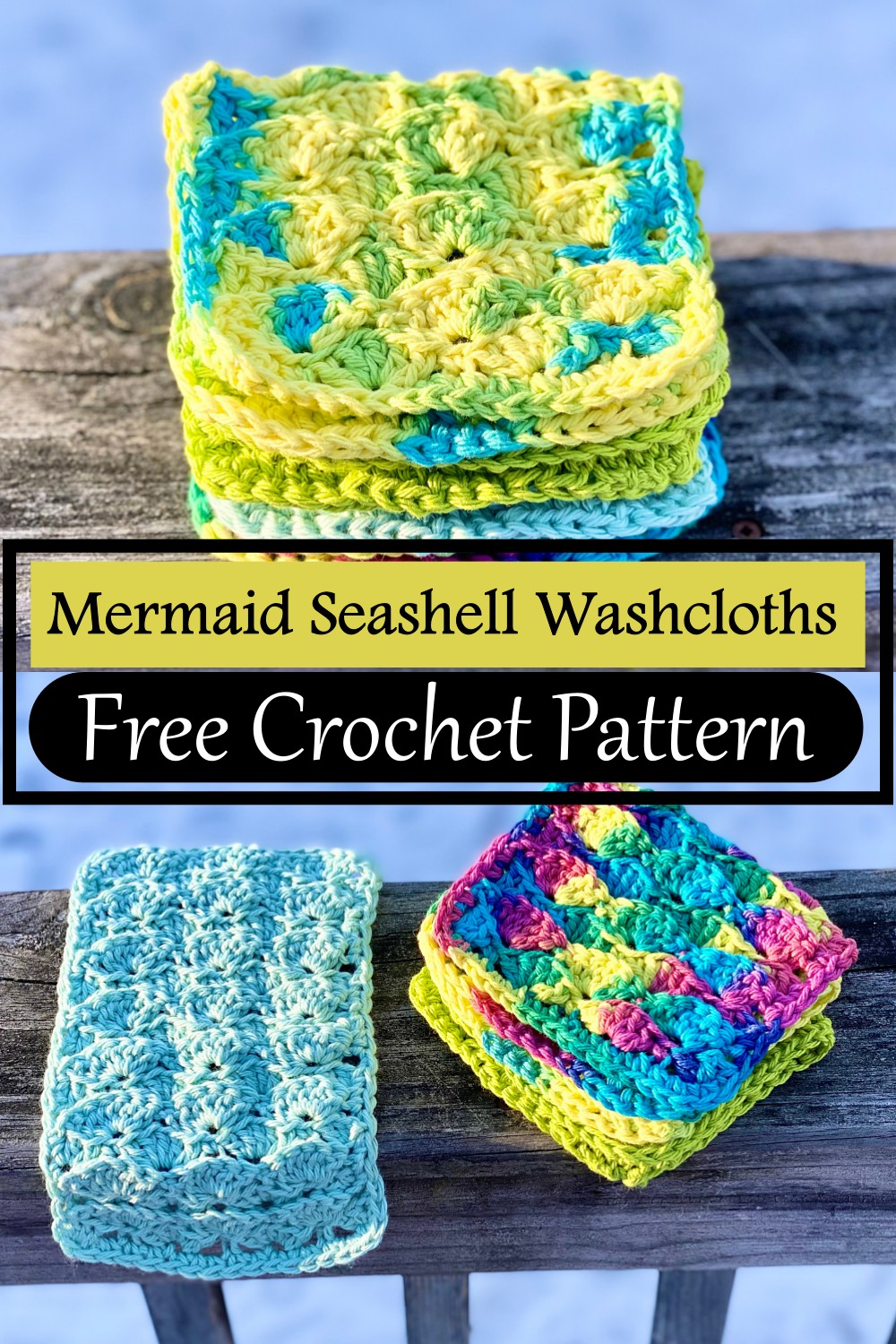 Mermaid Seashell Washcloths