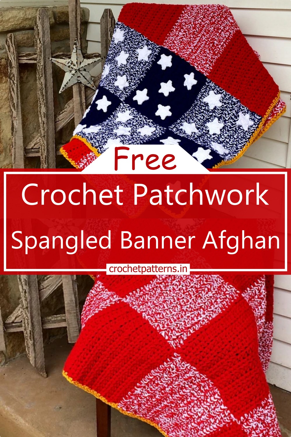Patchwork Spangled Banner Afghan