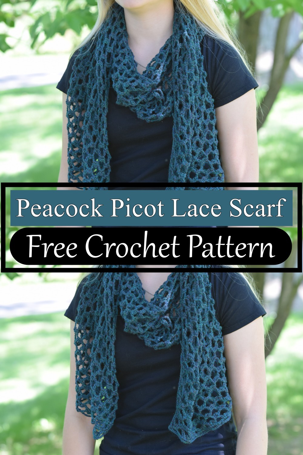 Peacock Picot Lace Scarf