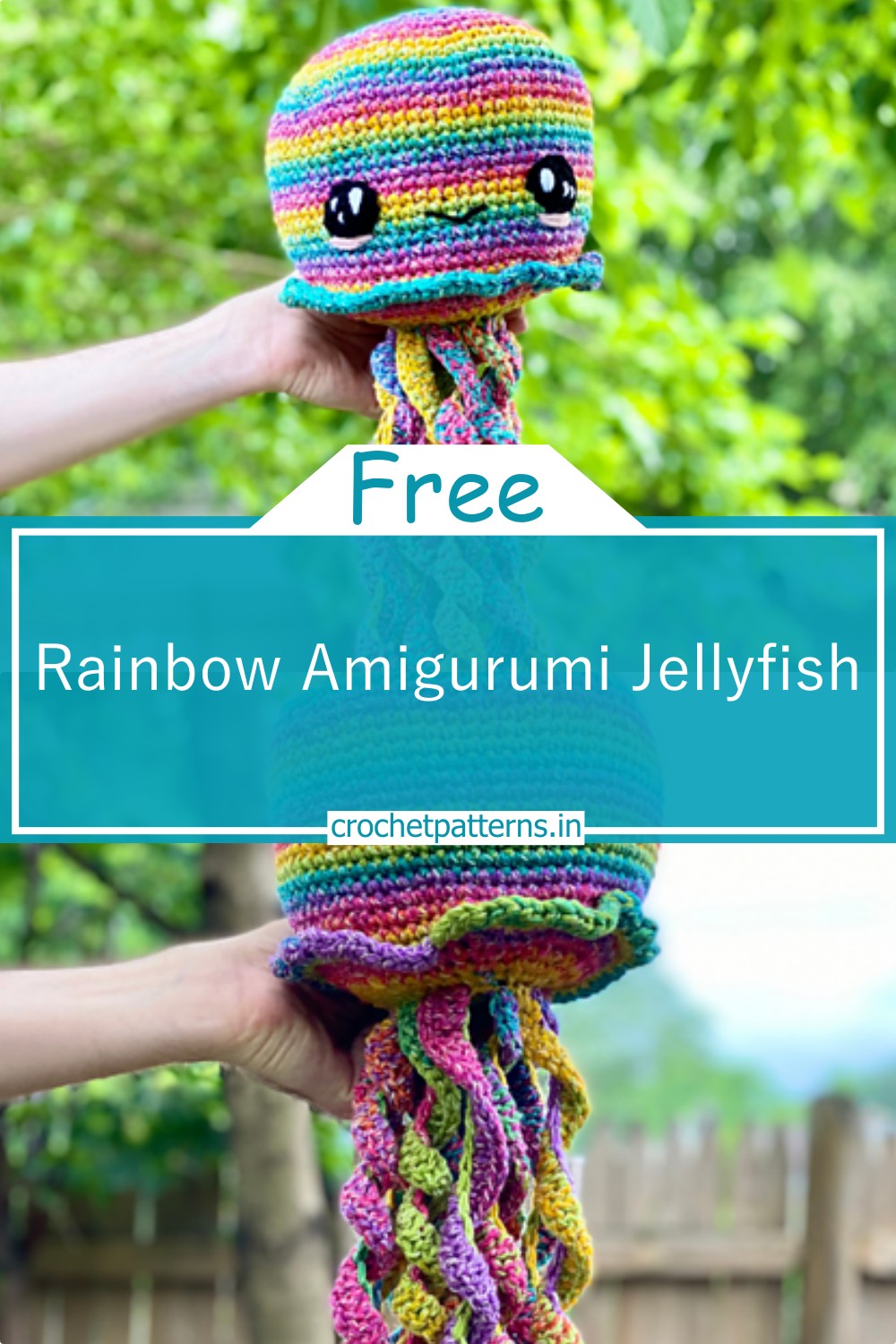 Rainbow Amigurumi Jellyfish