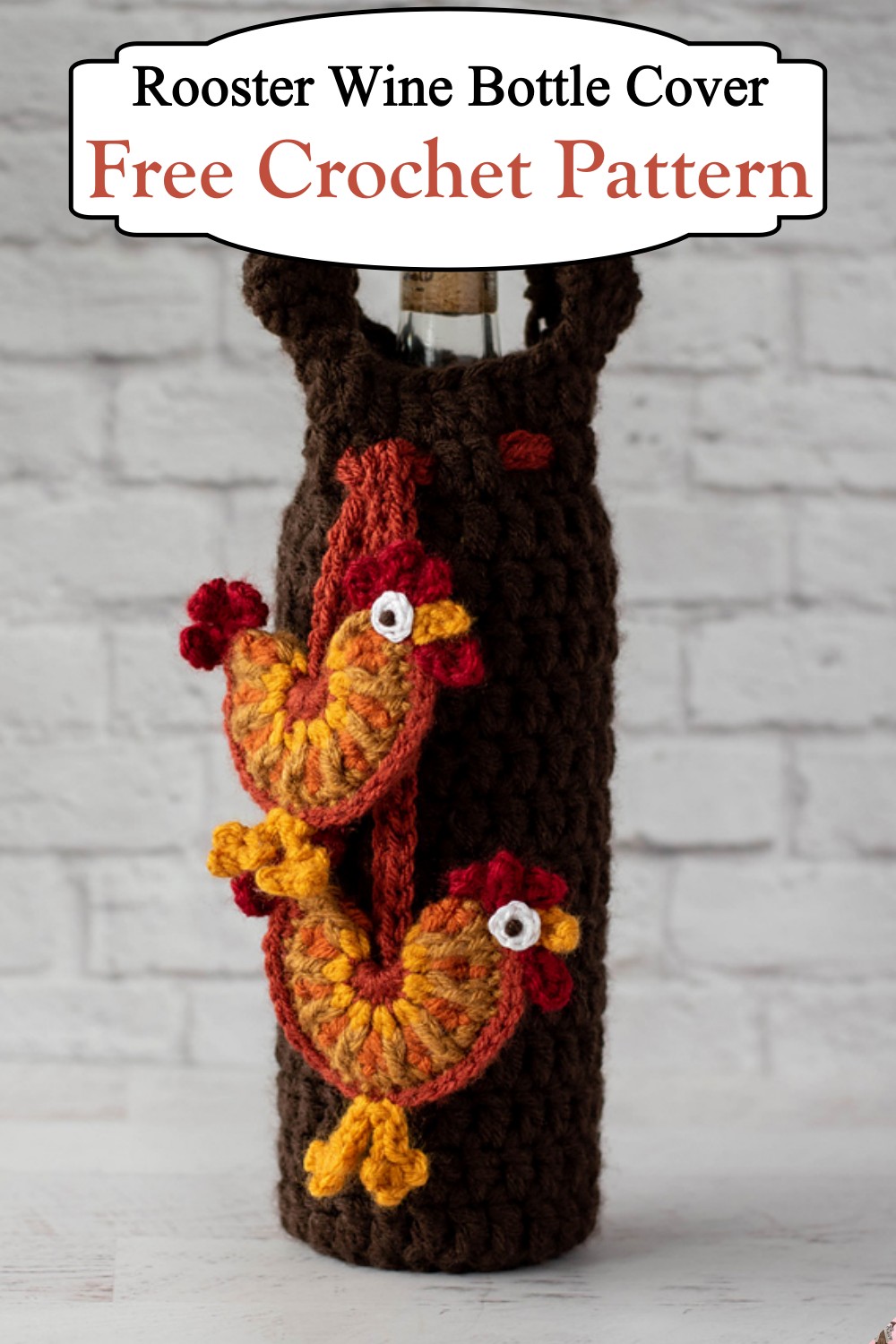 Rooster Wine Bottle Cover