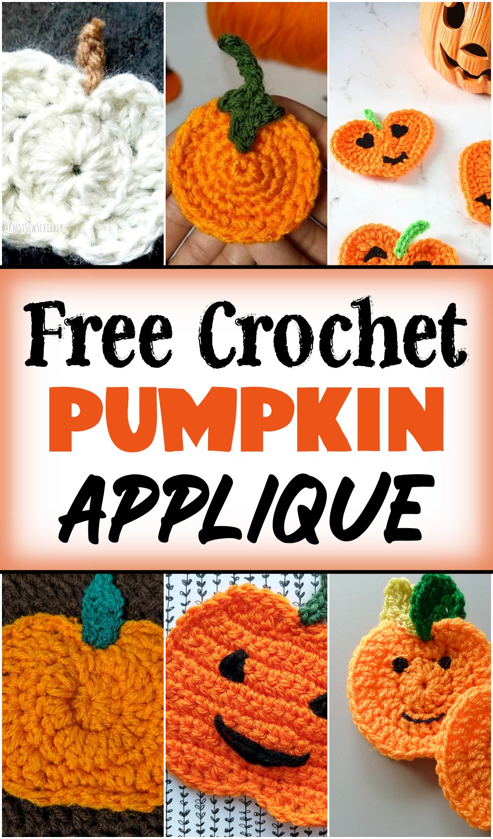 10 Free Crochet Pumpkin Applique Patterns