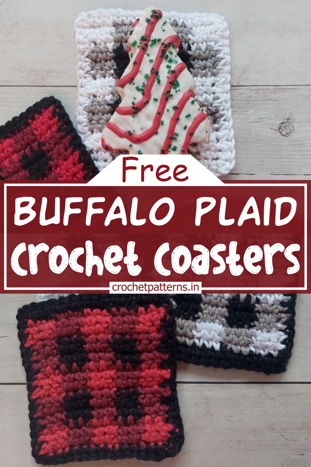 Buffalo Plaid Crochet Coasters