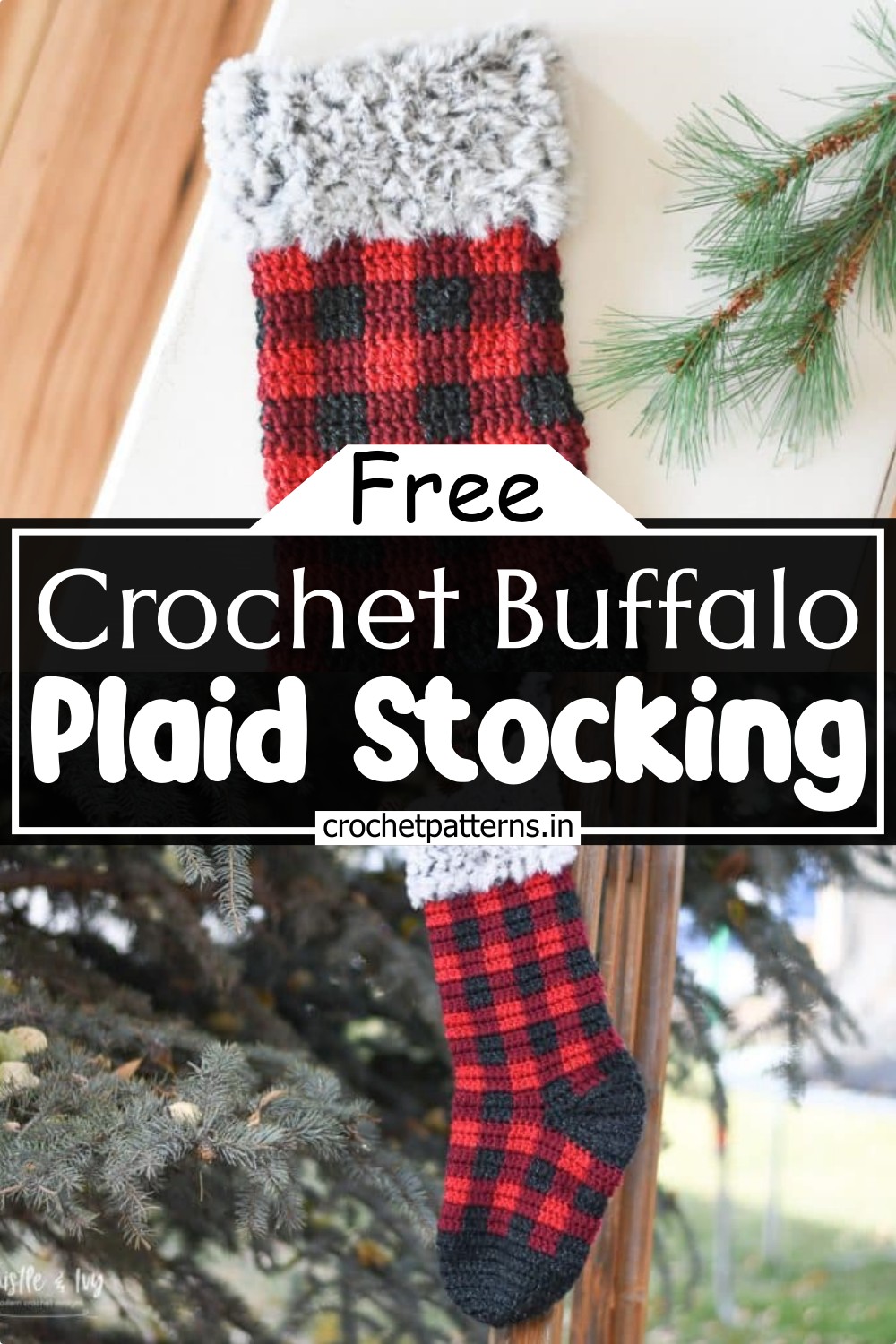 Crochet Buffalo Plaid Stocking