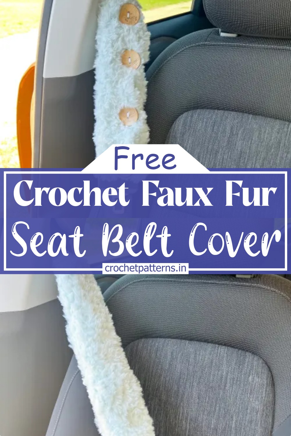 Crochet Faux Fur Seat Belt Cover Pattern