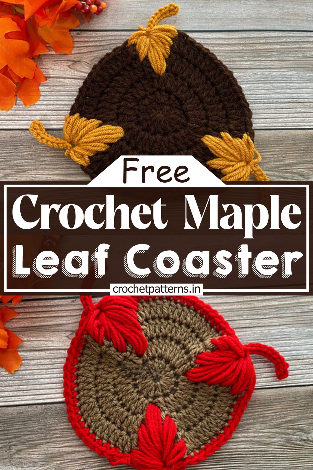 Crochet Maple Leaf Coaster