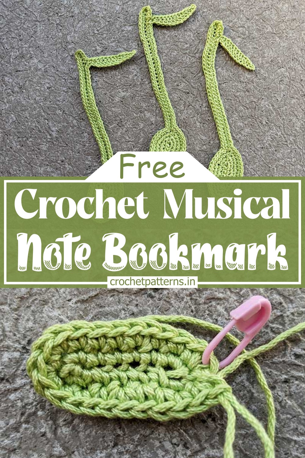 Crochet Musical Note Bookmark