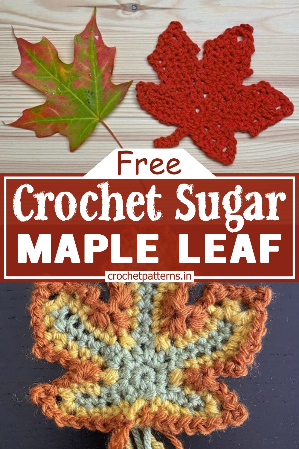 Crochet Maple Leaf Applique Pattern