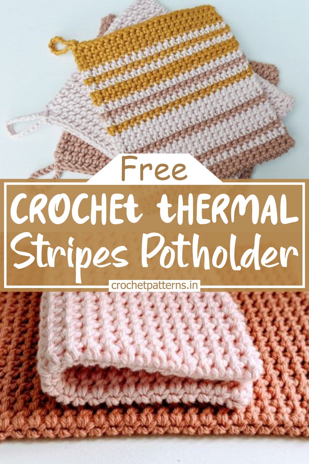 Crochet Thermal Stripes Potholder