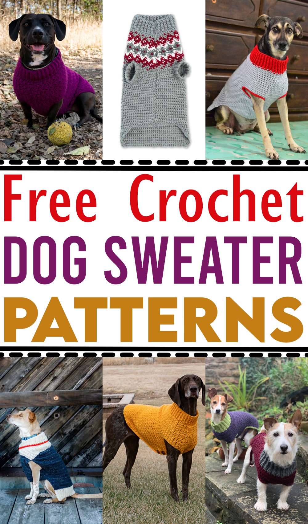 25 Free Crochet Dog Sweater Patterns