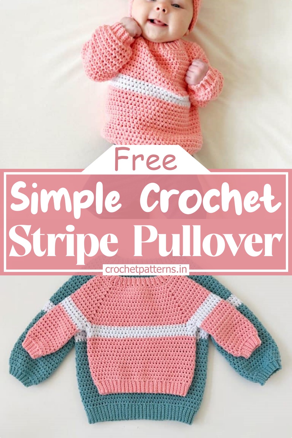 Simple Crochet Stripe Pullover