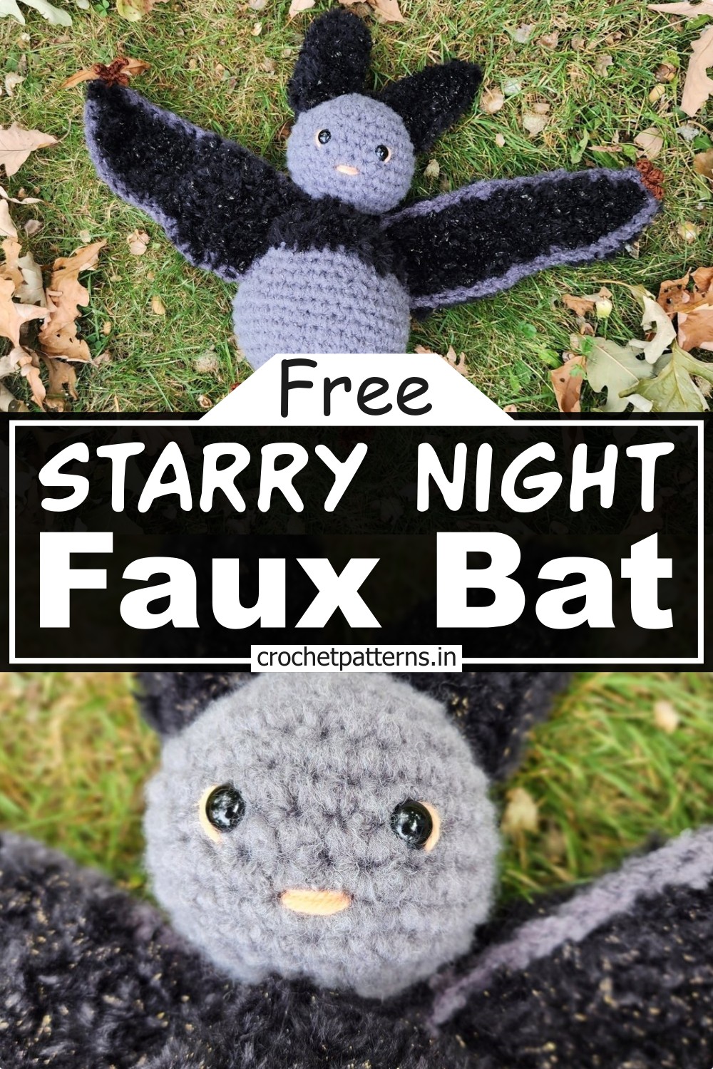 Starry Night Bat Crochet Faux Pattern
