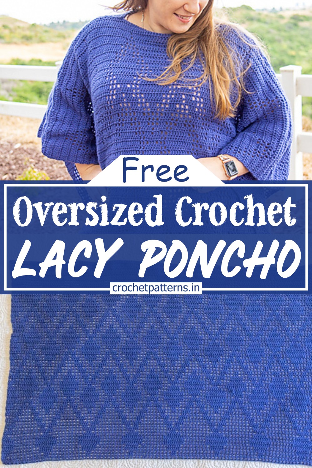 Oversized Crochet Lacy Poncho