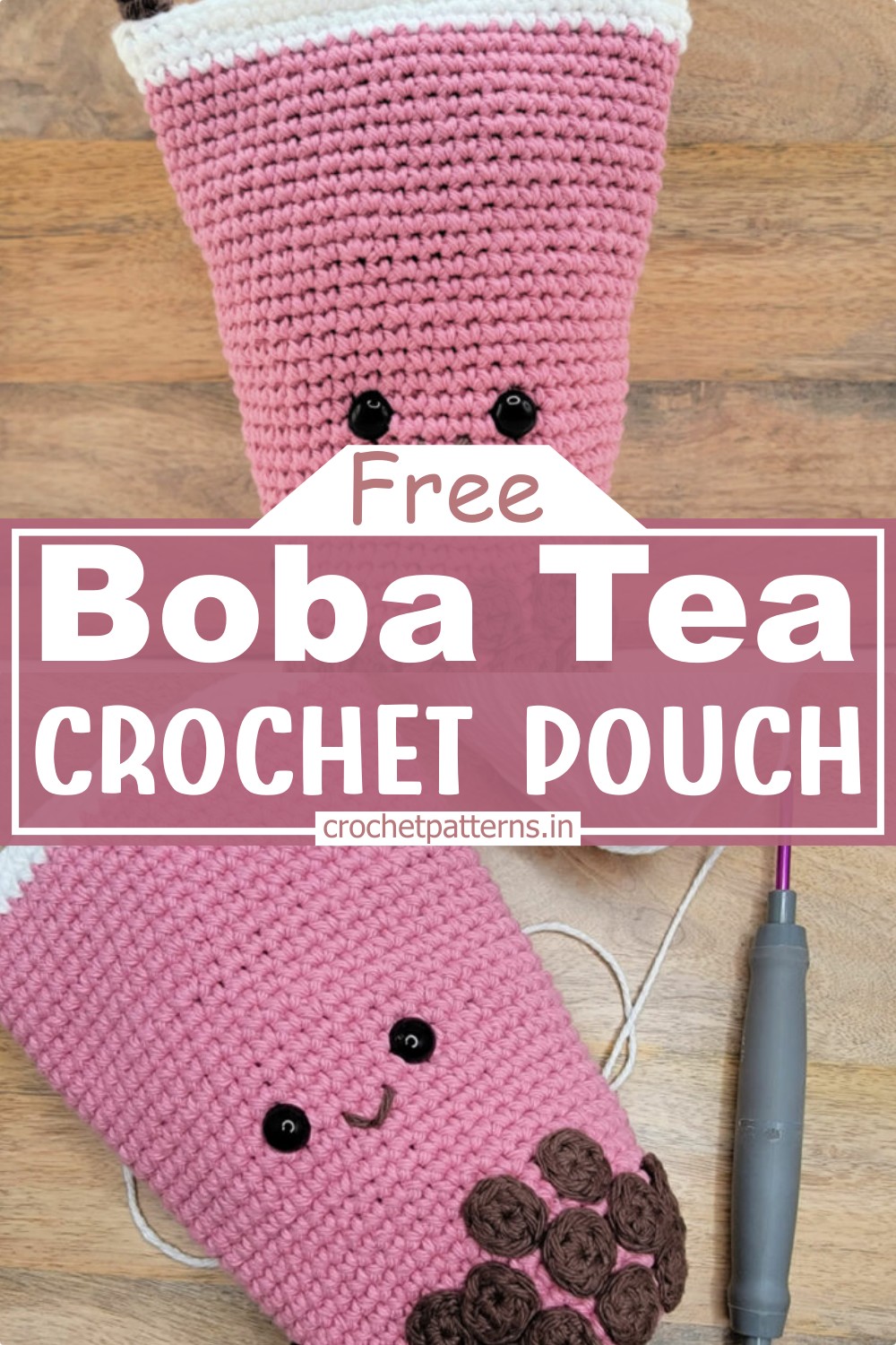 Boba Tea Crochet Pouch Pattern