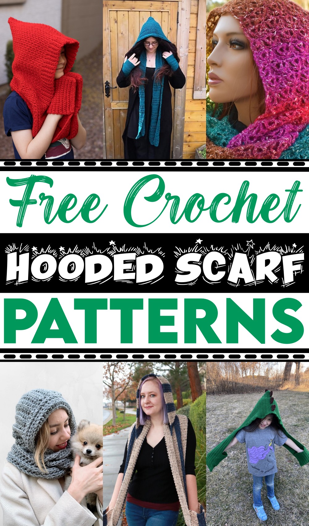 Crochet Hooded Scarf Free Patterns 1