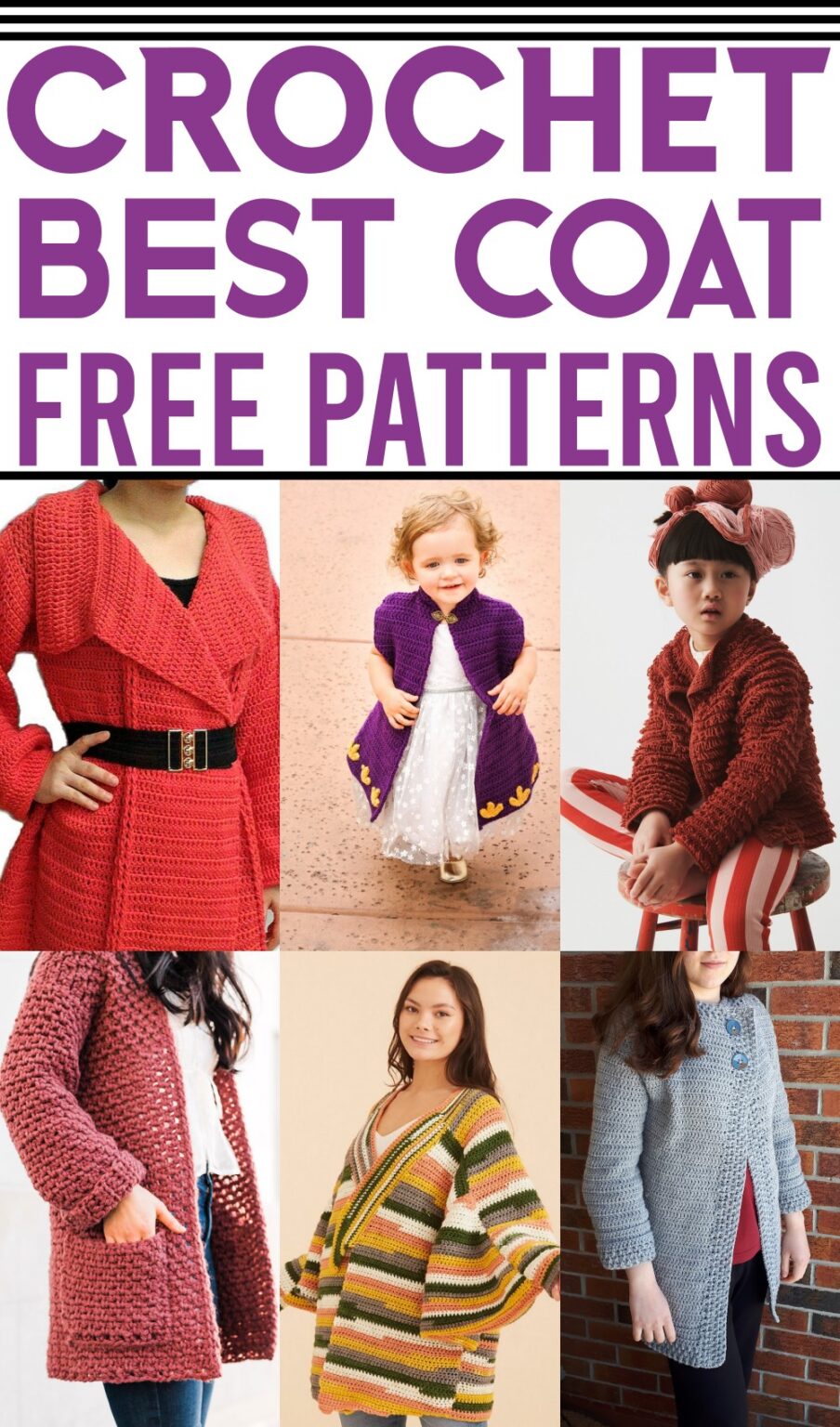 15 Free Crochet Coat Patterns For Winter