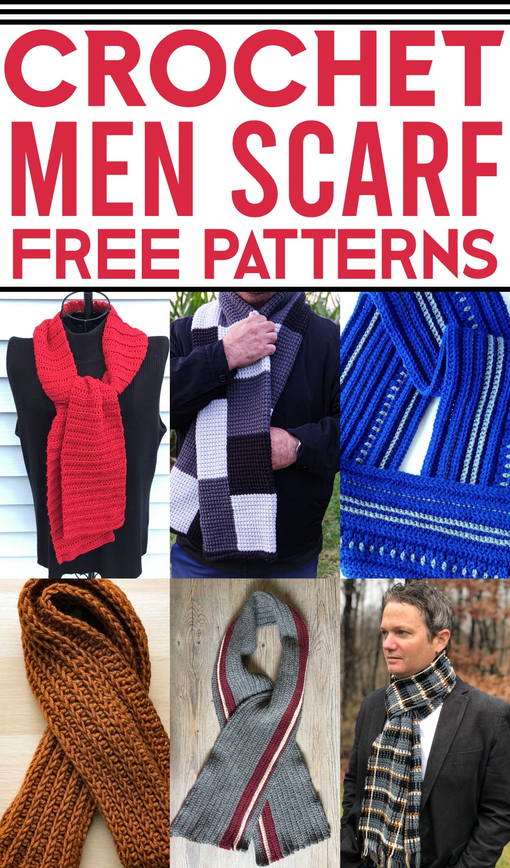 14 Creative Free Crochet Men Scarf Patterns