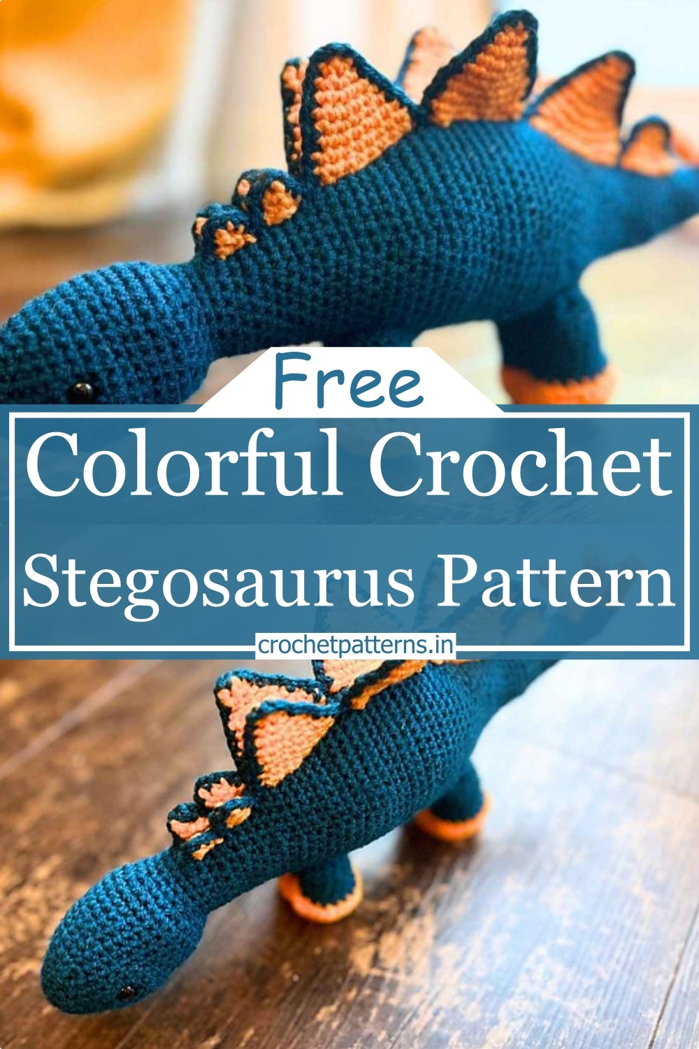 Colorful Crochet Stegosaurus Pattern