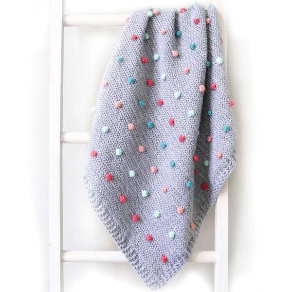 Crochet Colorful Polka Dots Baby Blanket Pattern