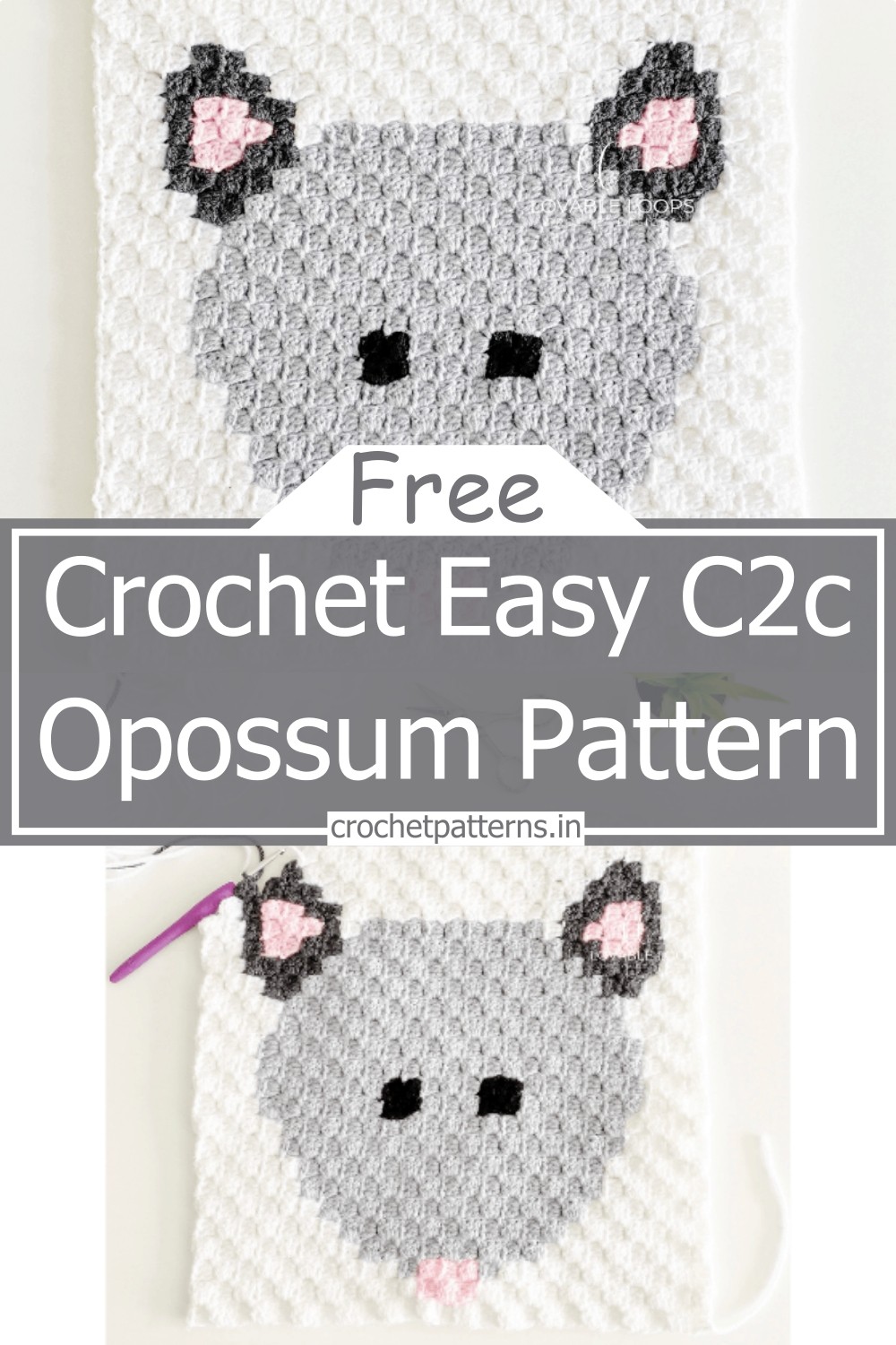 Crochet Easy C2c Opossum Pattern