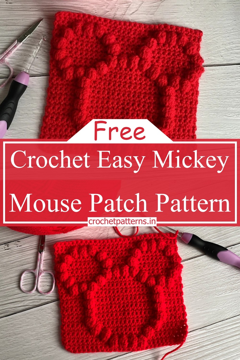 Crochet Easy Mickey Mouse Patch Pattern
