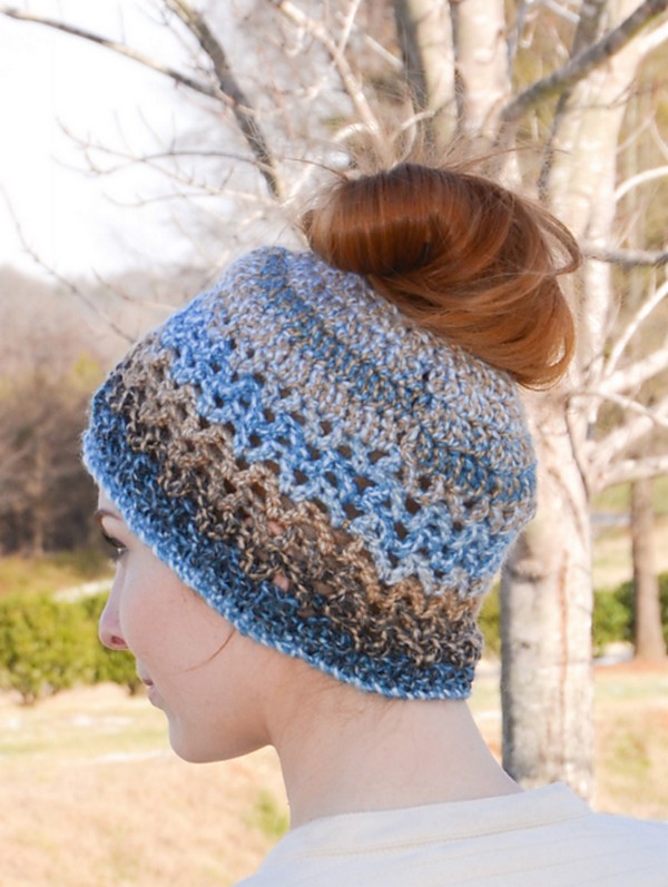 Crochet Easy Ponytail Hat Pattern
