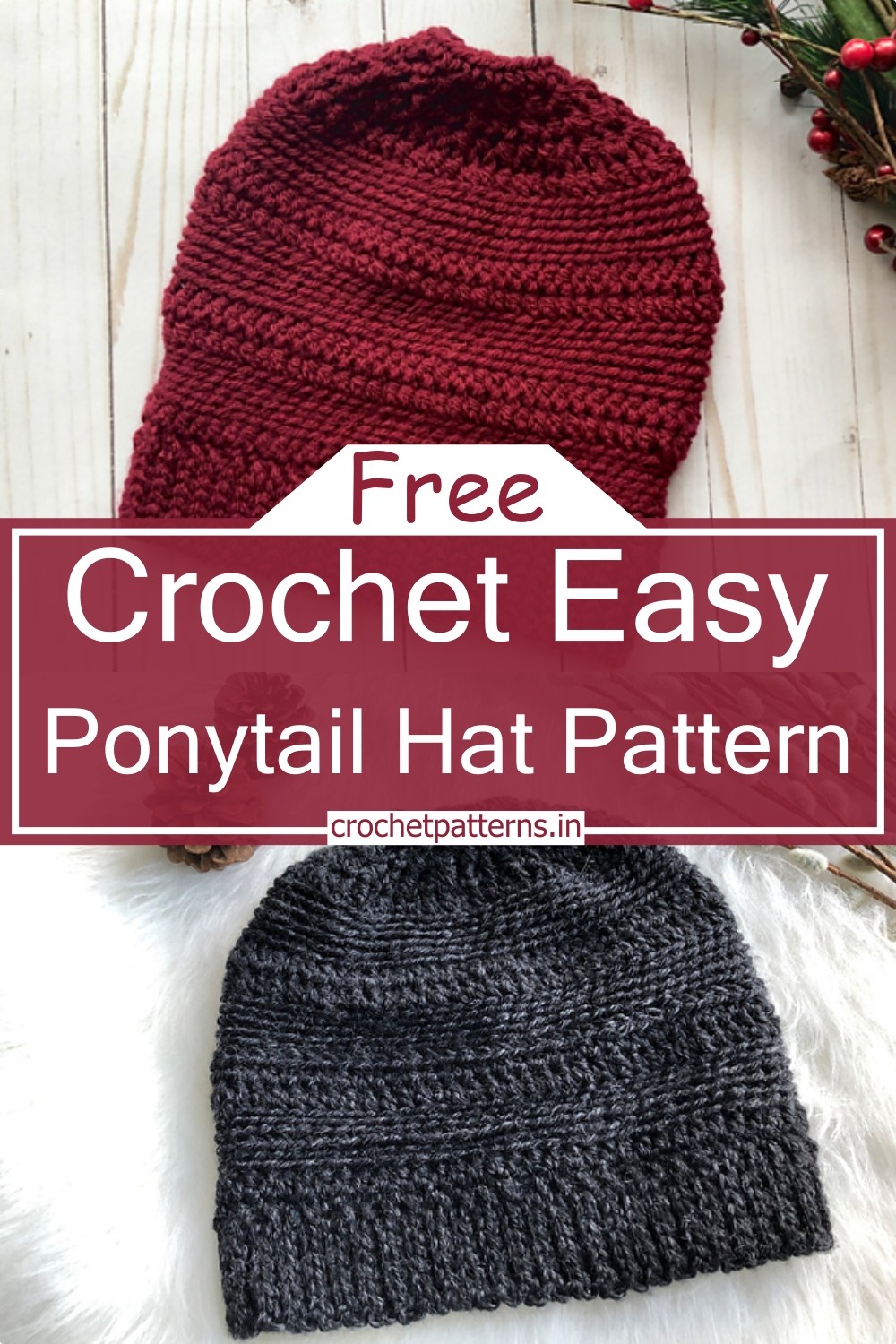 Crochet Easy Ponytail Hat Pattern