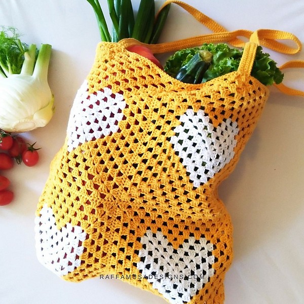Crochet Granny Heart Market Bag Pattern