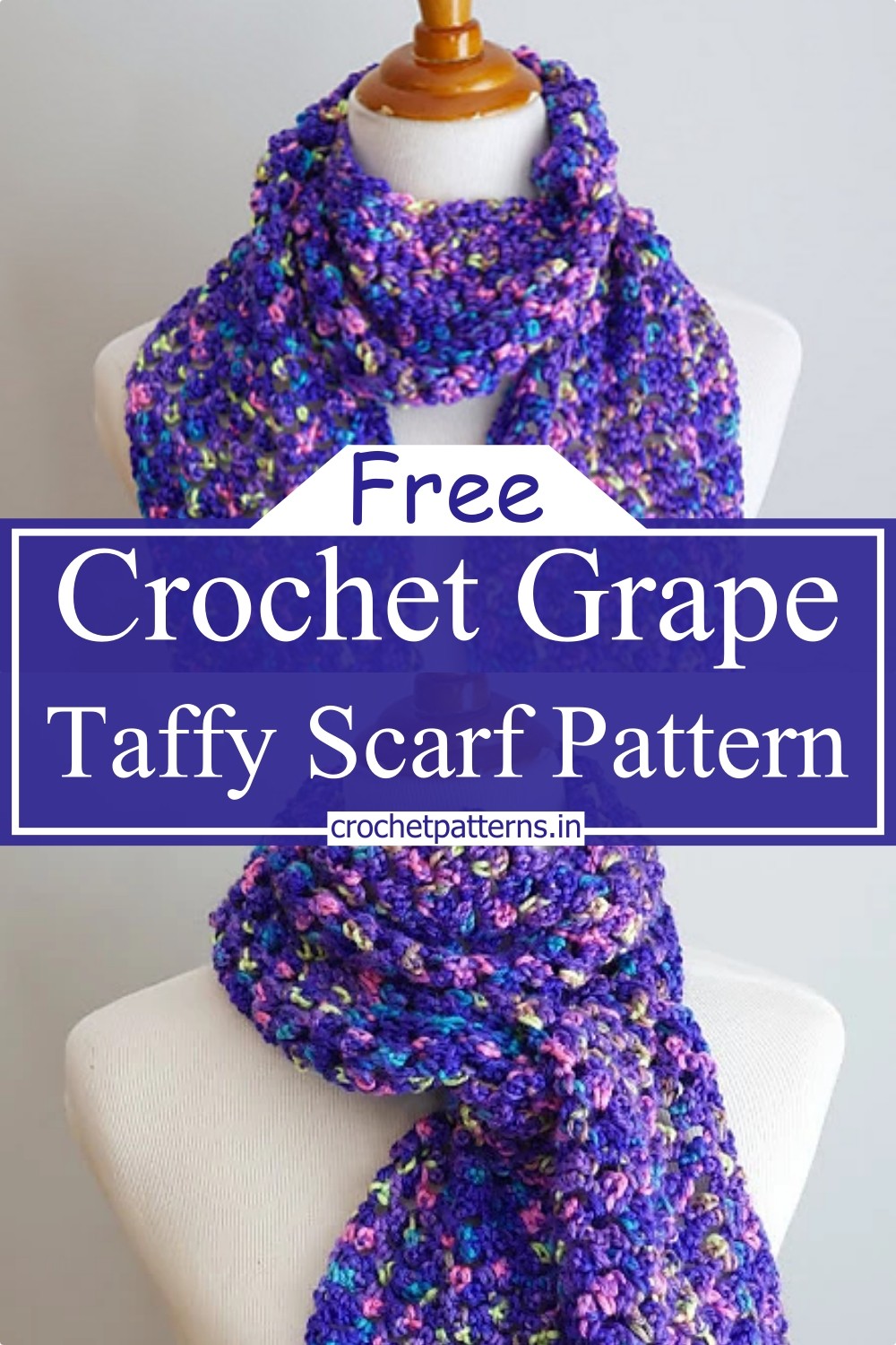 Crochet Grape Taffy Scarf Pattern 