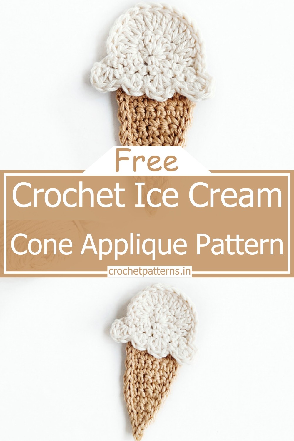 Crochet Ice Cream Cone Applique Pattern