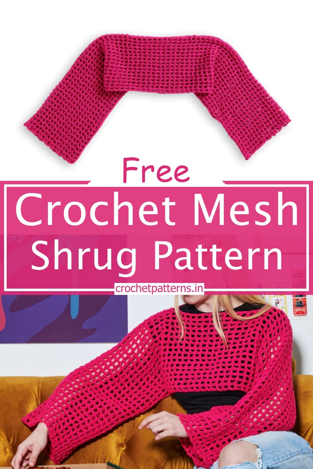Crochet Mesh Shrug Pattern 