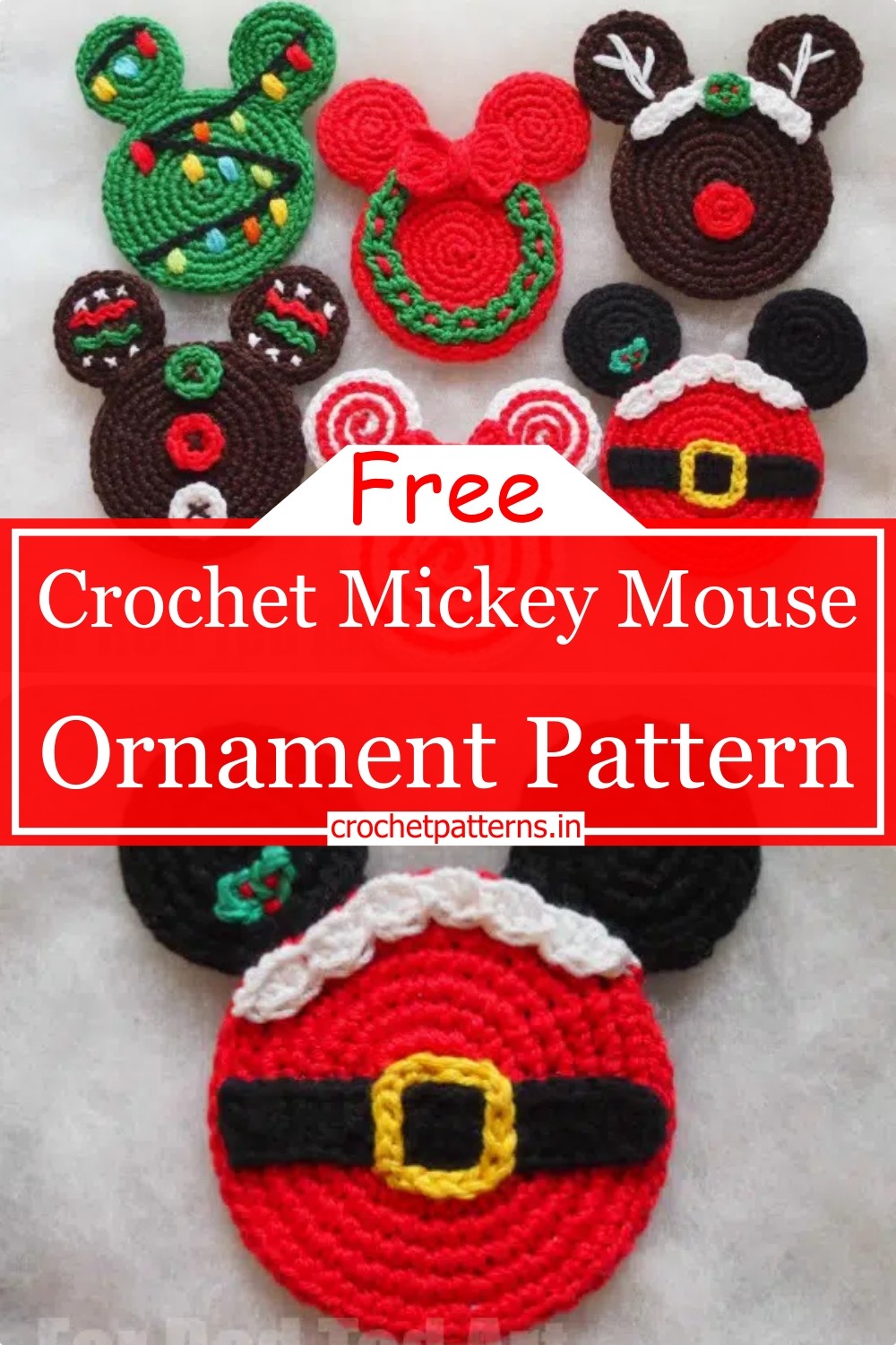 Crochet Mickey Mouse Ornament Pattern