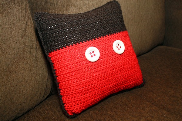 Crochet Mickey Mouse Throw Pillow Pattern