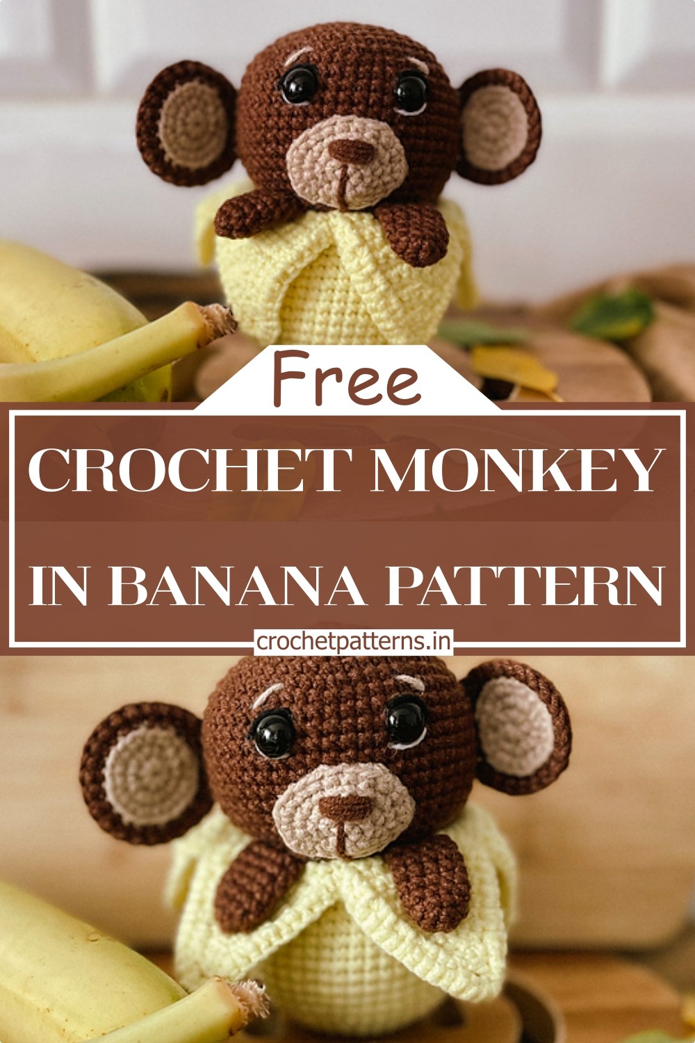 Crochet Monkey In Banana Pattern