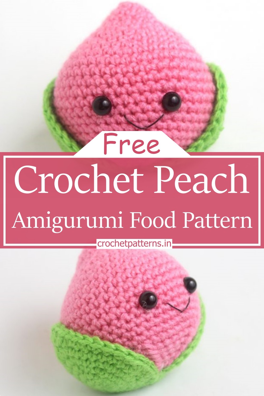 Crochet Peach Amigurumi Food Pattern