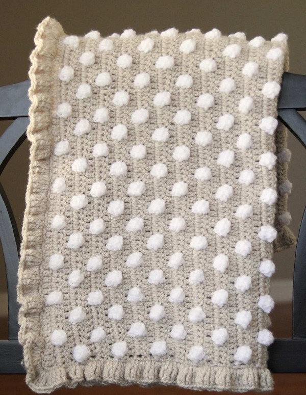 Crochet Polka Dot Puff Blanket Pattern 