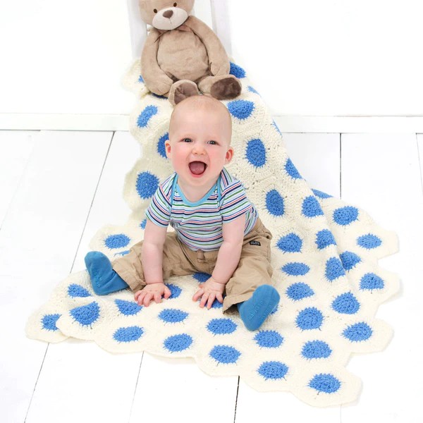 Crochet Polka-dot Baby Blanket Pattern