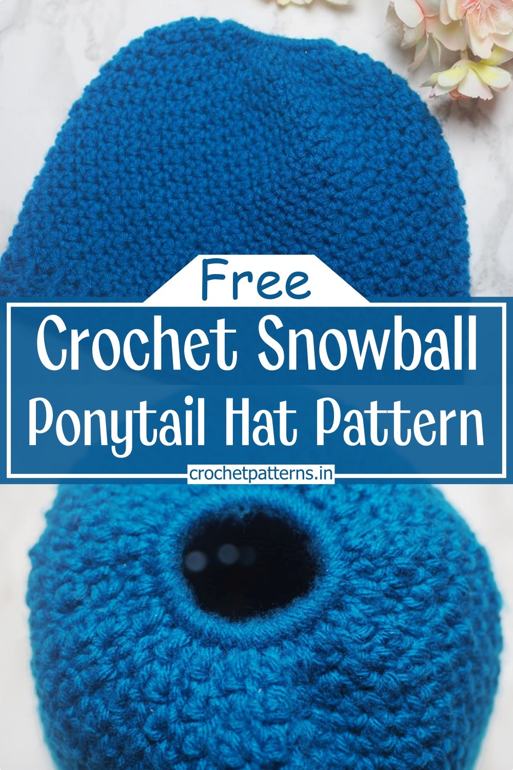  Crochet Snowball Ponytail Hat Pattern