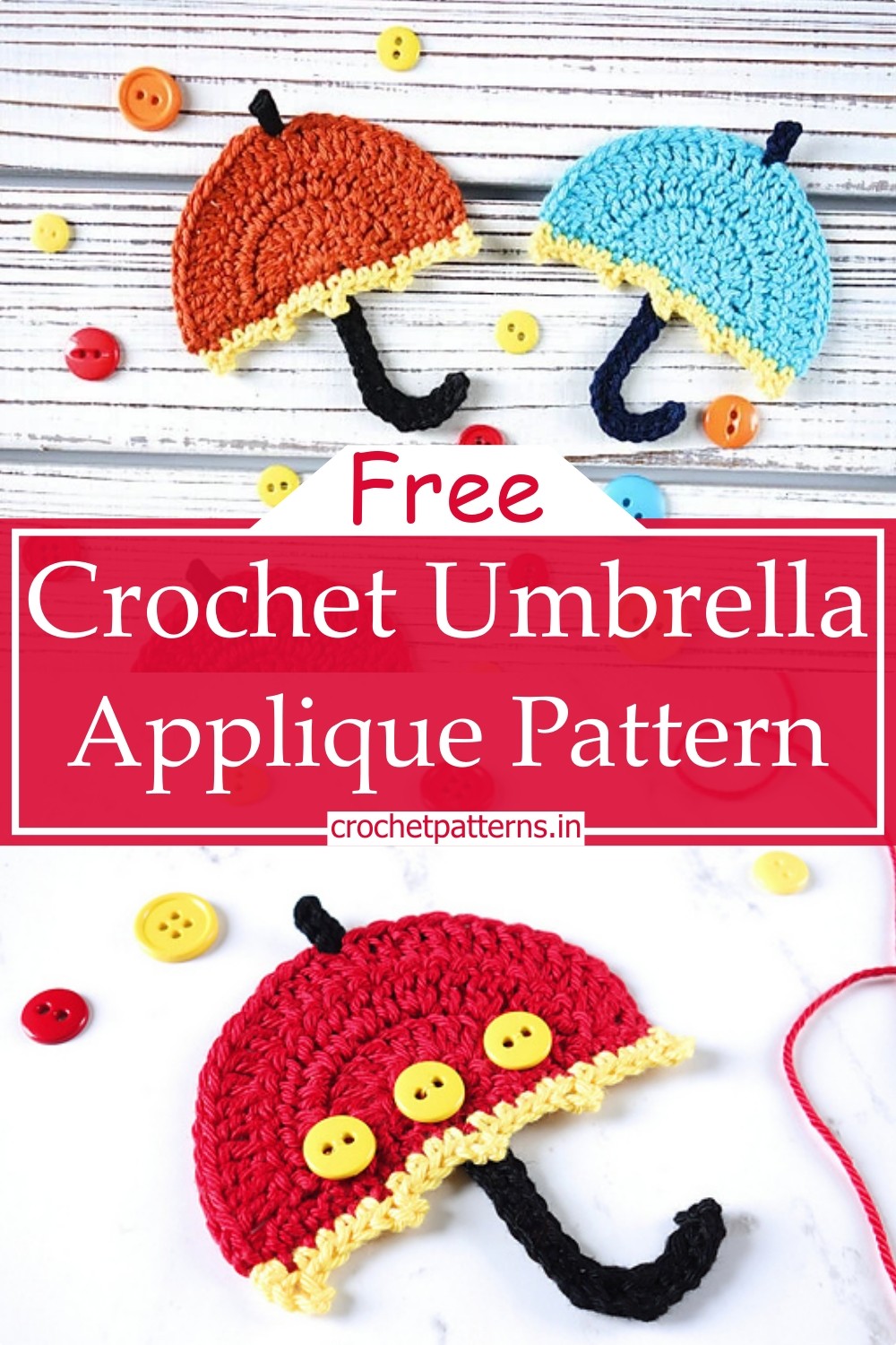 Crochet Umbrella Applique Pattern