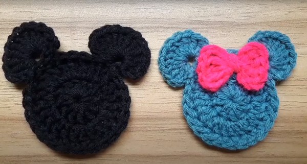 How to Crochet Mickey & Minnie Mouse Applique