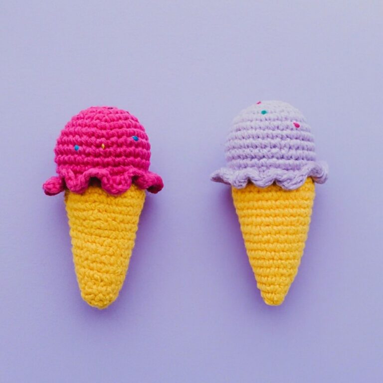 Free Crochet Ice Cream Patterns For Toys, Toppers & Appliques!