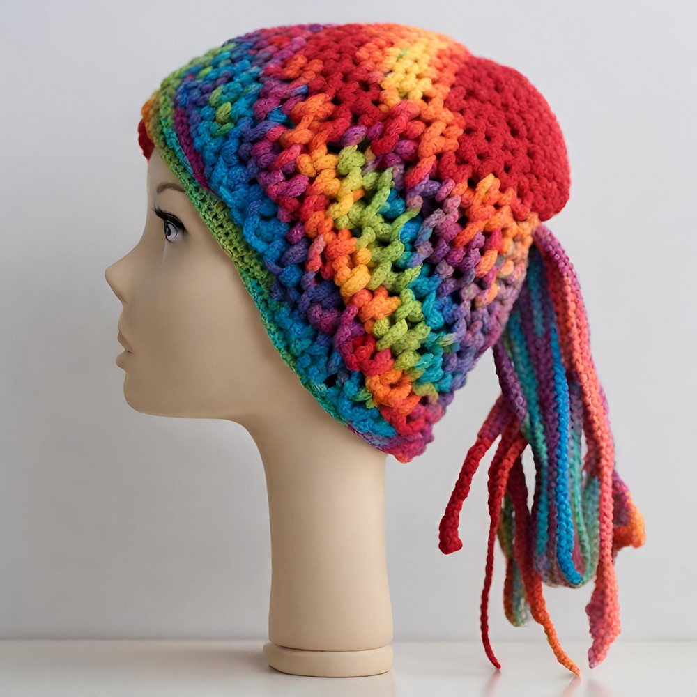 crocheted ponytail hat
