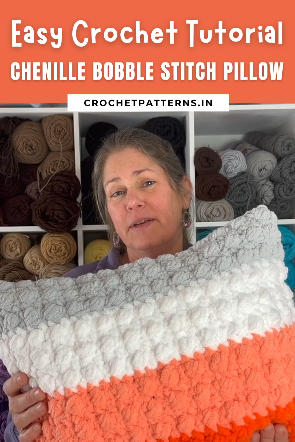 Chenille Bobble Stitch Pillow