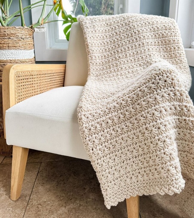 Chunky Star Stitch Crochet Blanket