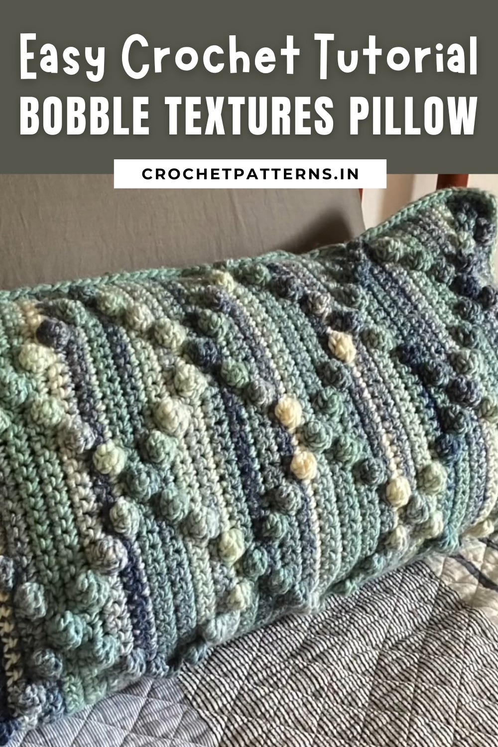 Crochet Bobble Textures Pillow Pattern