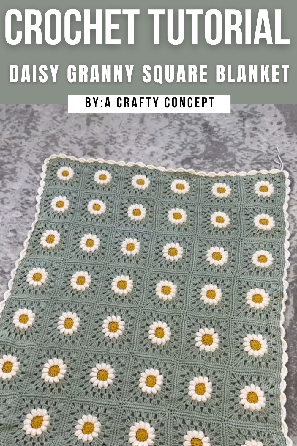 Crochet Daisy Granny Square Blanket