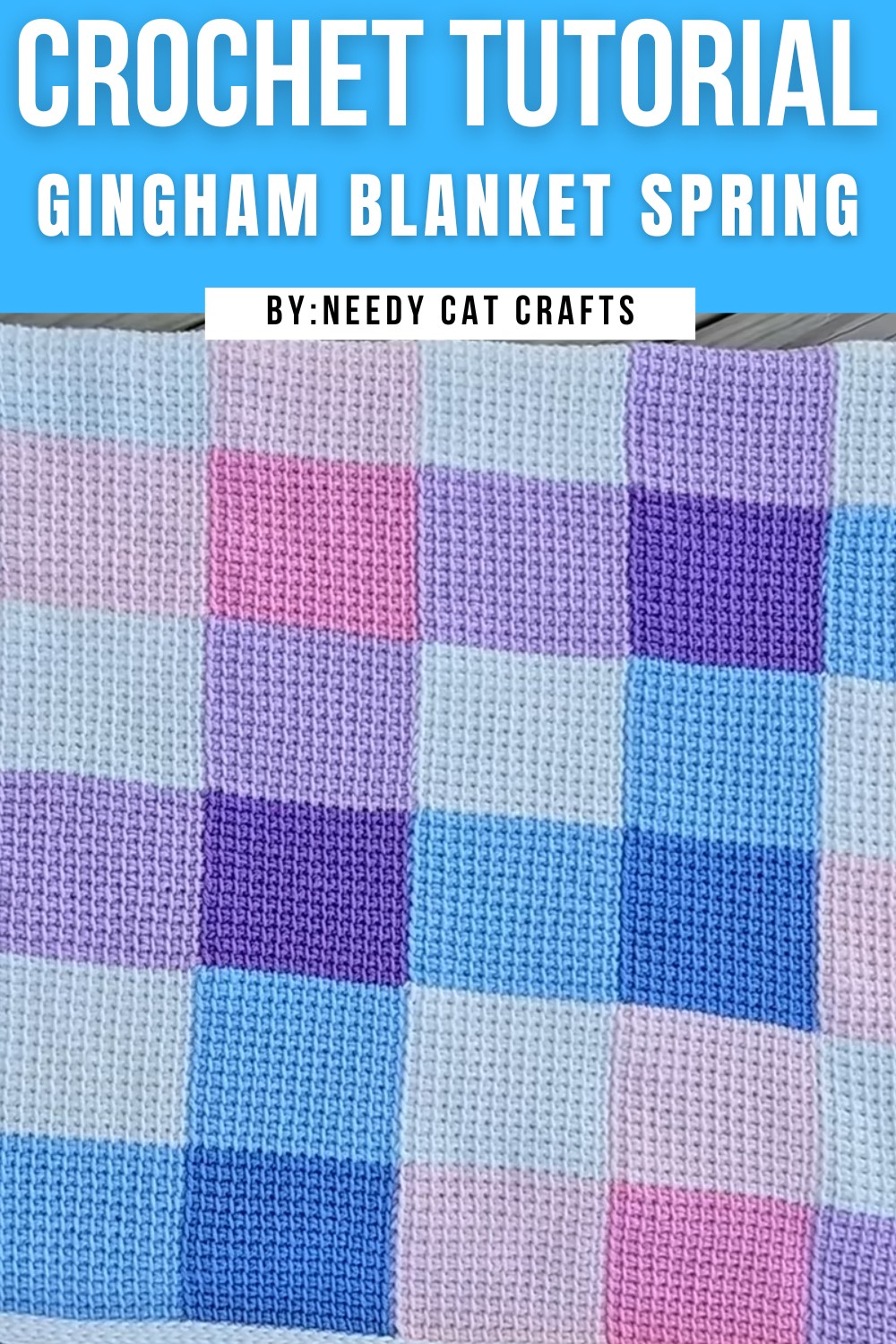 Crochet Gingham Blanket Spring Pattern