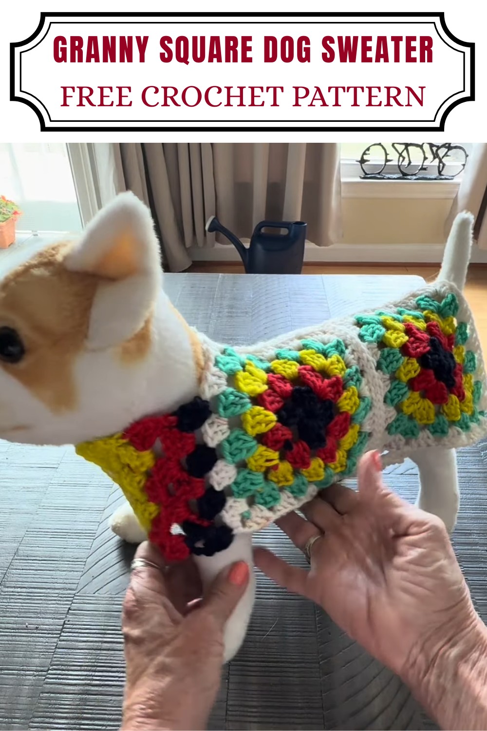 Crochet Granny Square Dog Sweater