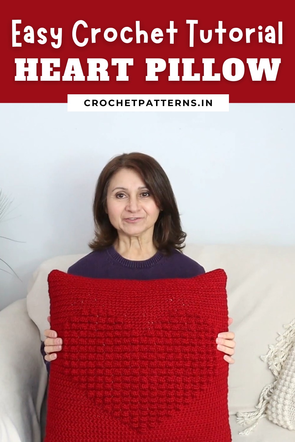 Crochet Heart Pillow