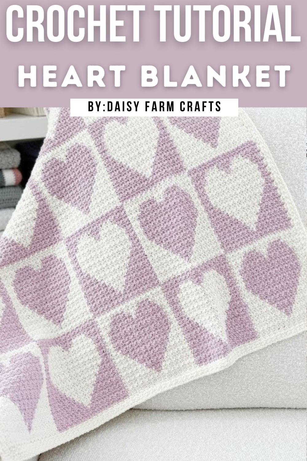 Crochet Inverse Hearts Baby Blanket